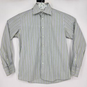 Eton Shirt Mens Size 41 16 Dress Wrinkle Free Striped Colorful Long‎ Sleeve